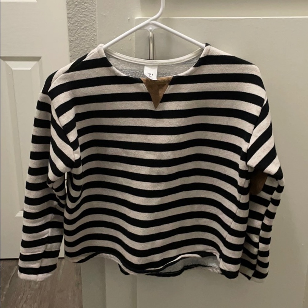 Striped sweater with elbow pads